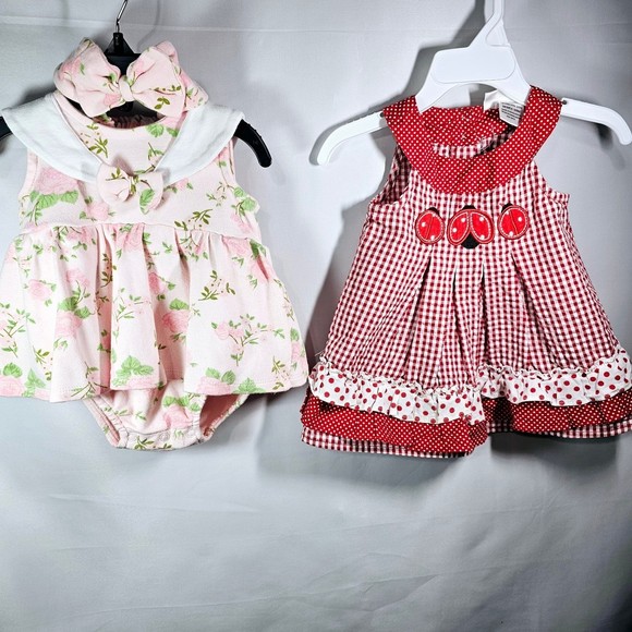 Baby Girl Dresses 3 to 6 Months 10 Dresses 1 Jumper Adorable Assorted Brands - Picture 5 of 9